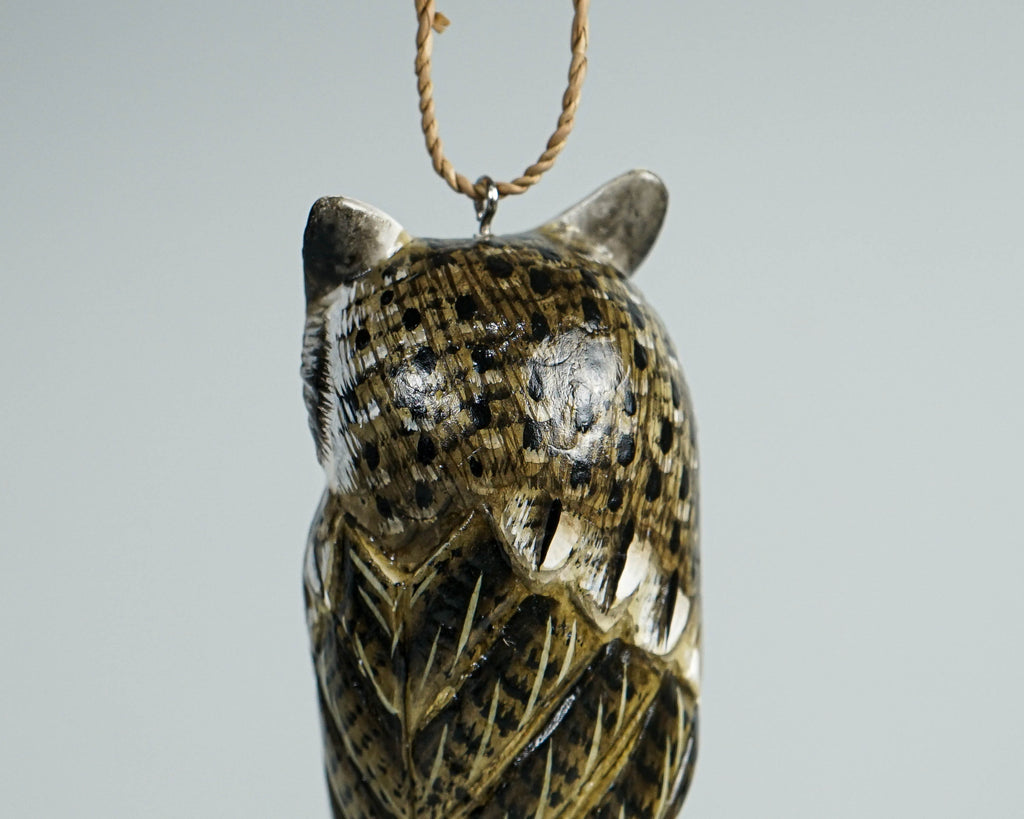 Eagle Owl Decoration,  Hanging Sculpture, Painted Sculpture, Handcrafted, Wood Carving, Bird, Wall Decor, Interior Decor, Gift for Him