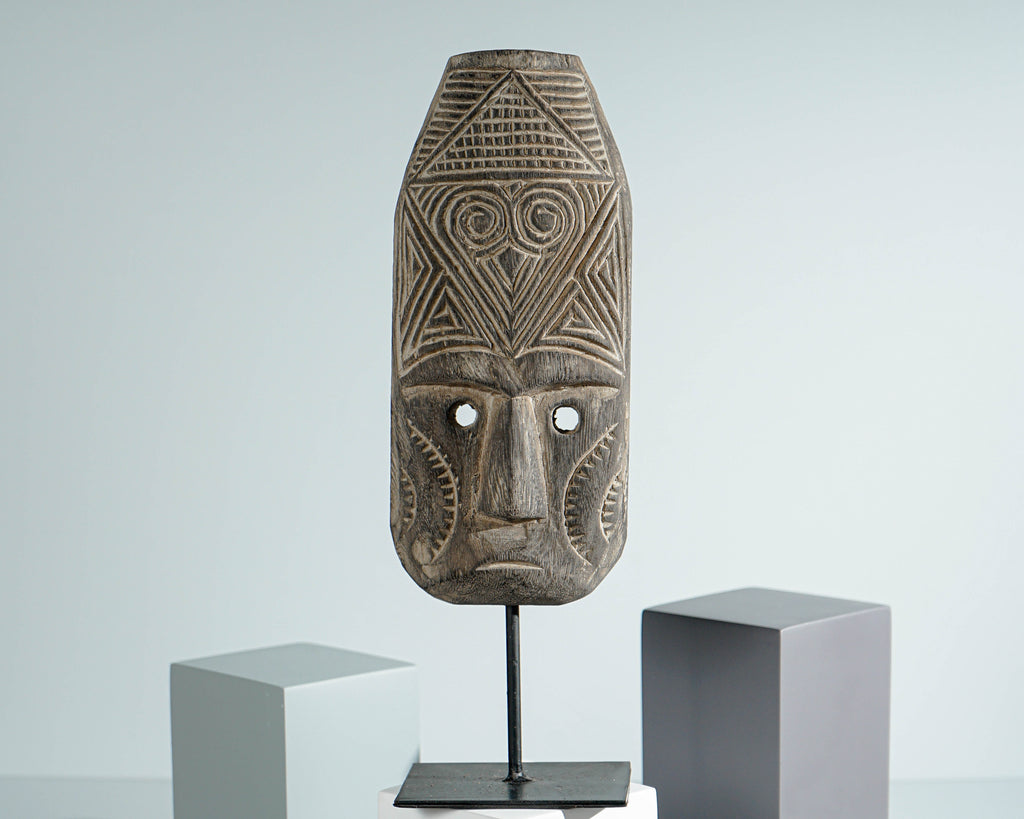 Timor tribal Mask, Wall Decor, Antique figurine, Primitive, Statue, Sculpture, Wood Carving, Tropical Decor, Home Decoration, Gift for Mom