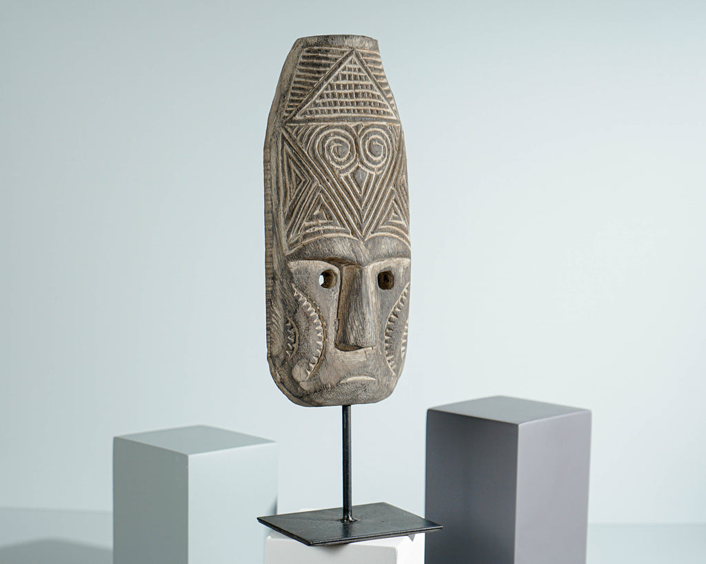 Timor tribal Mask, Wall Decor, Antique figurine, Primitive, Statue, Sculpture, Wood Carving, Tropical Decor, Home Decoration, Gift for Mom