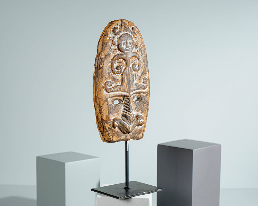 Mask of Timor, Wall Decoration, Mask on Stand, Sculpture, Handmade Gift, Traditional Art, Figurine, Office Decor, Unique Gift, Birthday