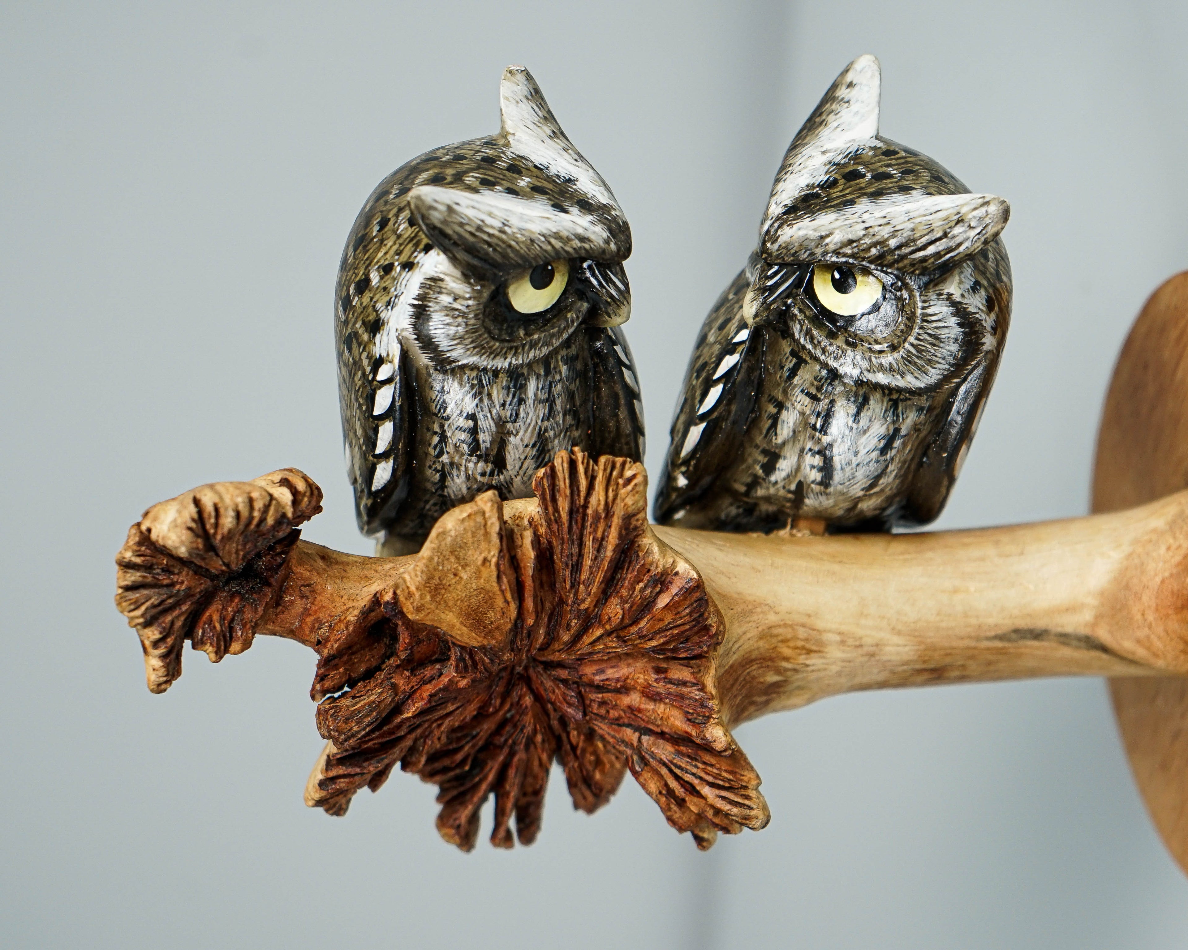 Owl Couple on a Tree Branch Wall Decor, Wall Art, Painted Figurine, Colorful, Romantic, Wooden Ornament, Couple Decor, Wedding Gift