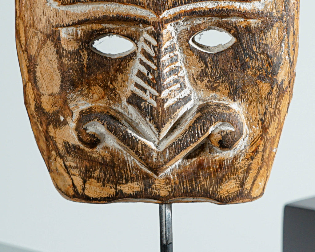 Mask of Timor, Wall Decoration, Mask on Stand, Sculpture, Handmade Gift, Traditional Art, Figurine, Office Decor, Unique Gift, Birthday