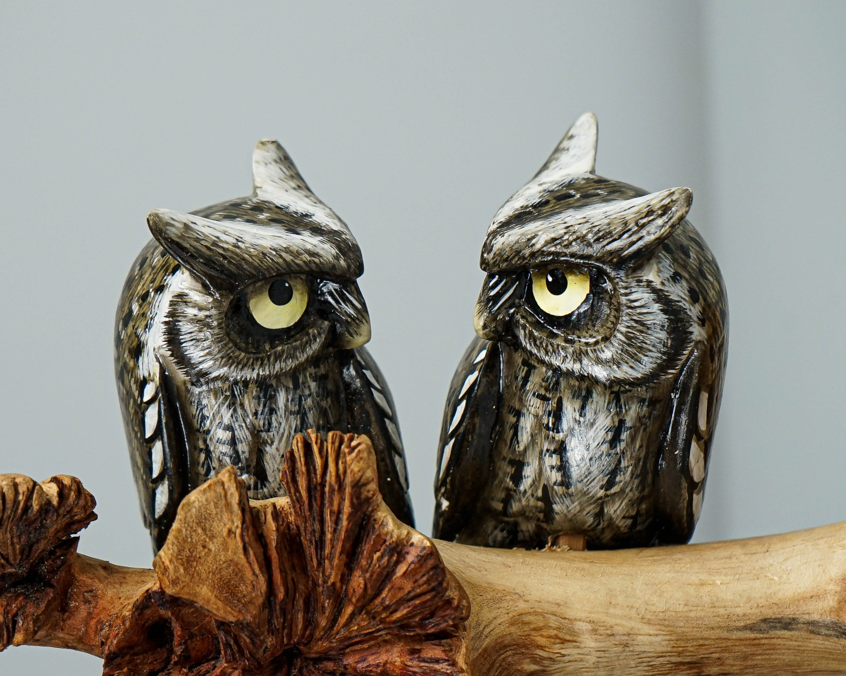 Owl Couple on a Tree Branch Wall Decor, Wall Art, Painted Figurine, Colorful, Romantic, Wooden Ornament, Couple Decor, Wedding Gift