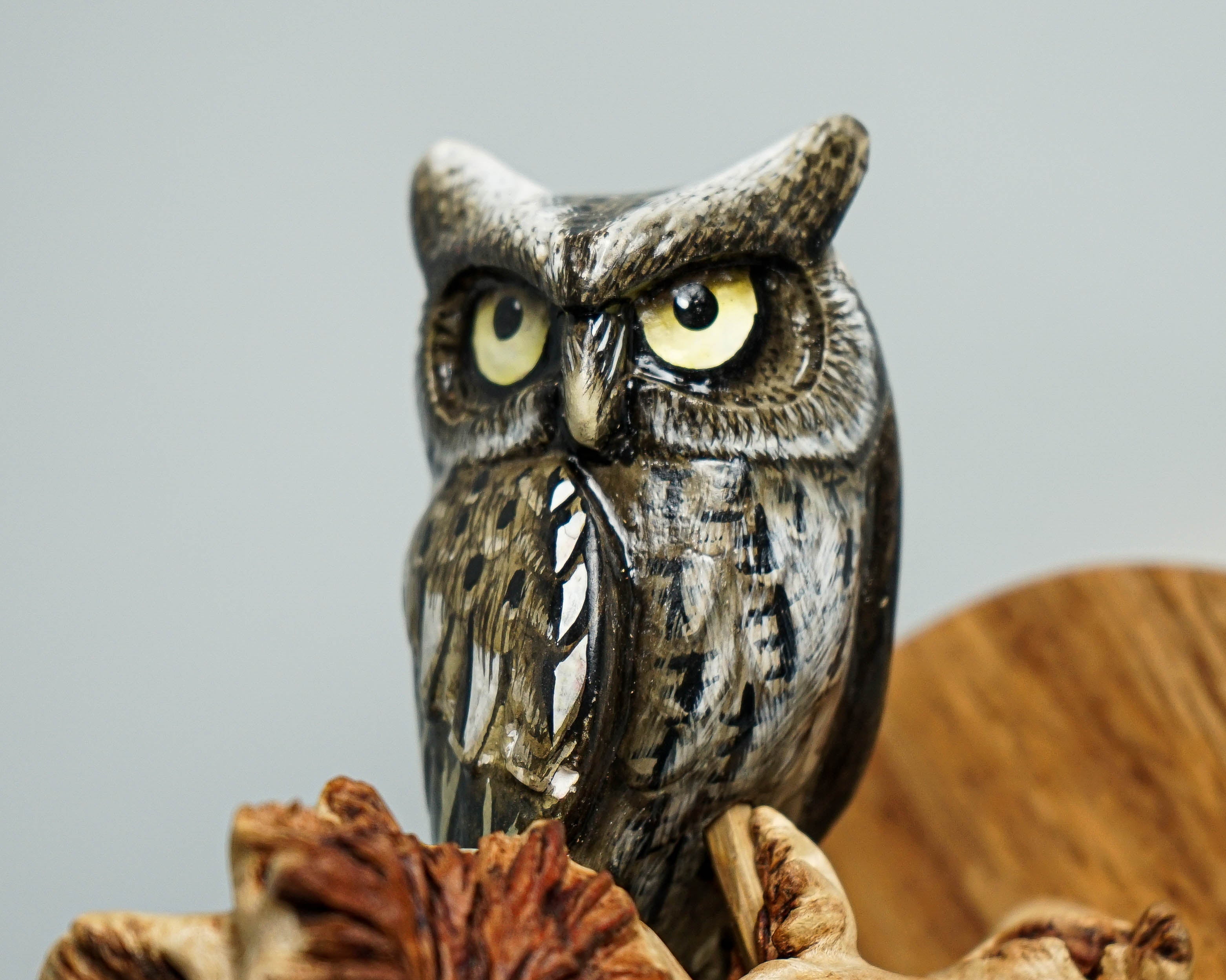 Owl on a Tree Branch Wall Decor, Wall Art, Painted Figurine, Handcrafted, Colorful, Wooden Ornament, Sculpture, Room Decor, Birthday Gift