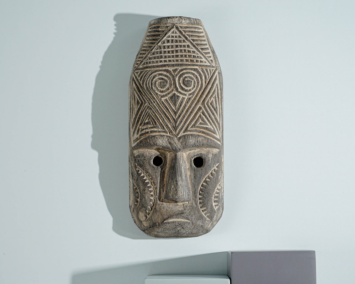 Timor tribal Mask, Wall Decor, Antique figurine, Primitive, Statue, Sculpture, Wood Carving, Tropical Decor, Home Decoration, Gift for Mom