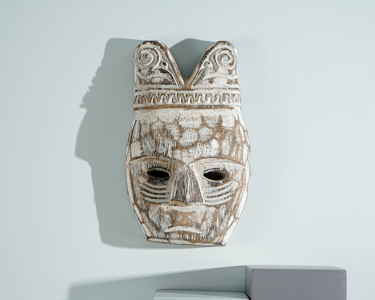 Wooden Traditional Mask, Ceremonial Statue, Hand Carved, Wood Carving, Wall Decor, Unique Sculpture, Interior Decor, Special Gift