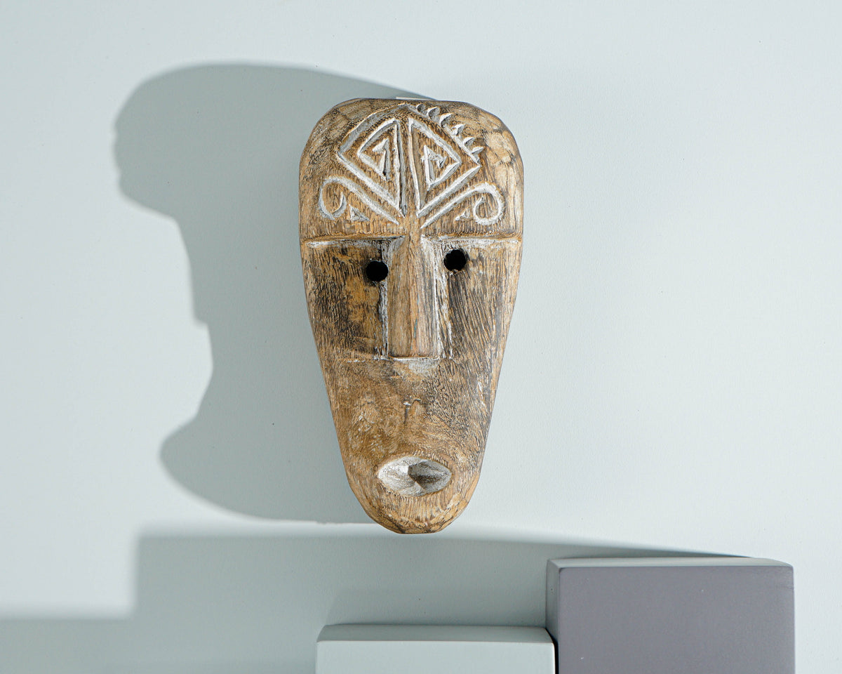 Timor tribal Mask, Wall Art, Antique, Primitive, Hanging Statue, Sculpture, Wood Carving, Boho Decor, Halloween Decor, Teacher Gift
