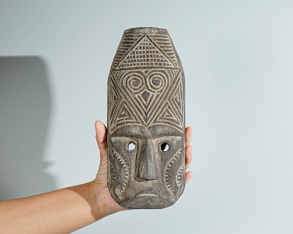 Timor tribal Mask, Wall Decor, Antique figurine, Primitive, Statue, Sculpture, Wood Carving, Tropical Decor, Home Decoration, Gift for Mom