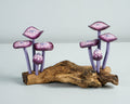 Purple Mushroom Sculpture, Unique Statue, Handicraft, Wood Carving, Magical, Woodland, Bedroom Decoration, Gift for Him, Gift for daughter