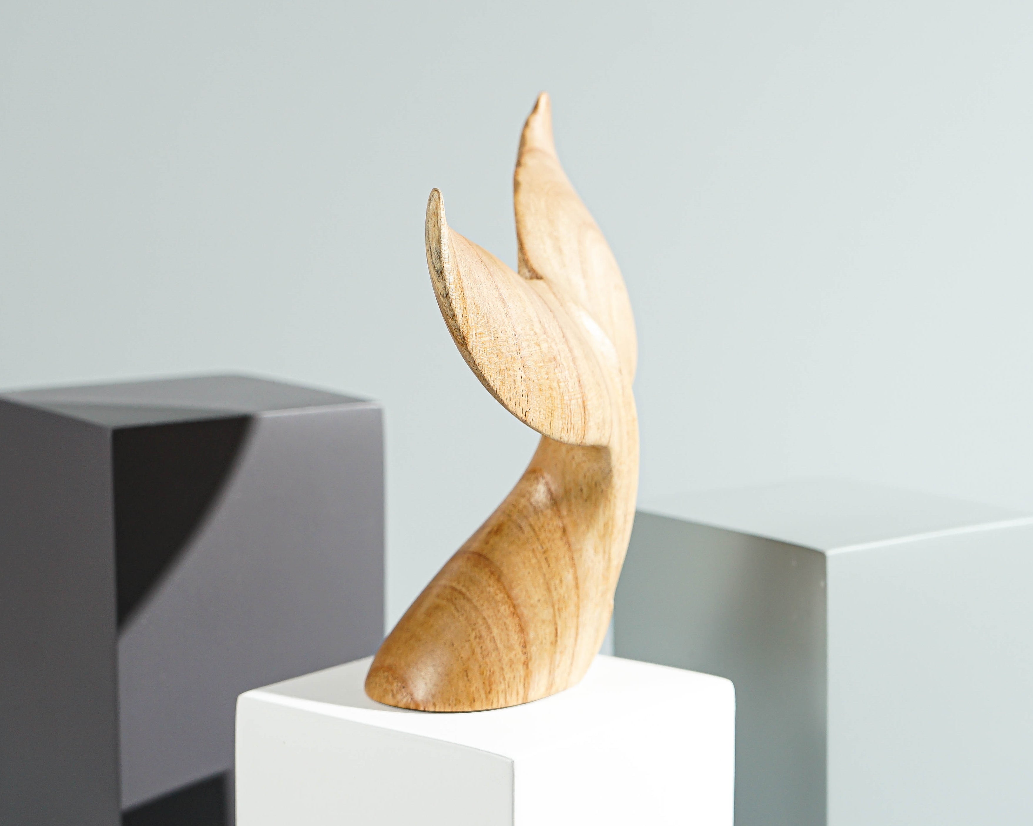 Wooden Whale Tail Sculpture, Family, Sea Life, Exotic Statue, Unique, Wooden Figurine, Mammal Wood Carving, Handmade Decor, Gift for Mother