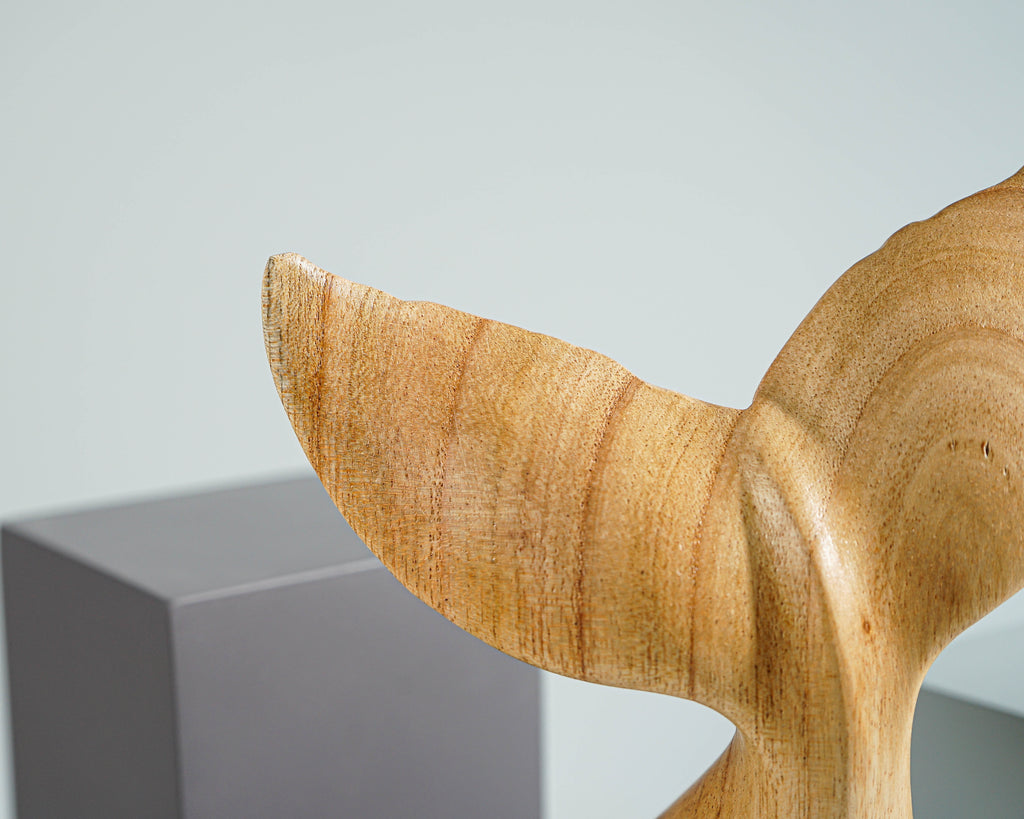 Wooden Whale Tail Sculpture, Family, Sea Life, Exotic Statue, Unique, Wooden Figurine, Mammal Wood Carving, Handmade Decor, Gift for Mother
