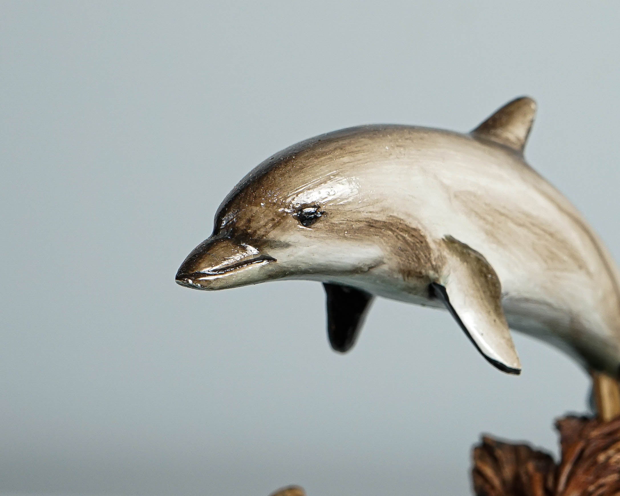 Jumping Dolphin statue, Painted Dolphin, Dolphin Handmade, Unique Sculpture, Colored Statue, Wood figurine, Sea Decor, Birthday Gift