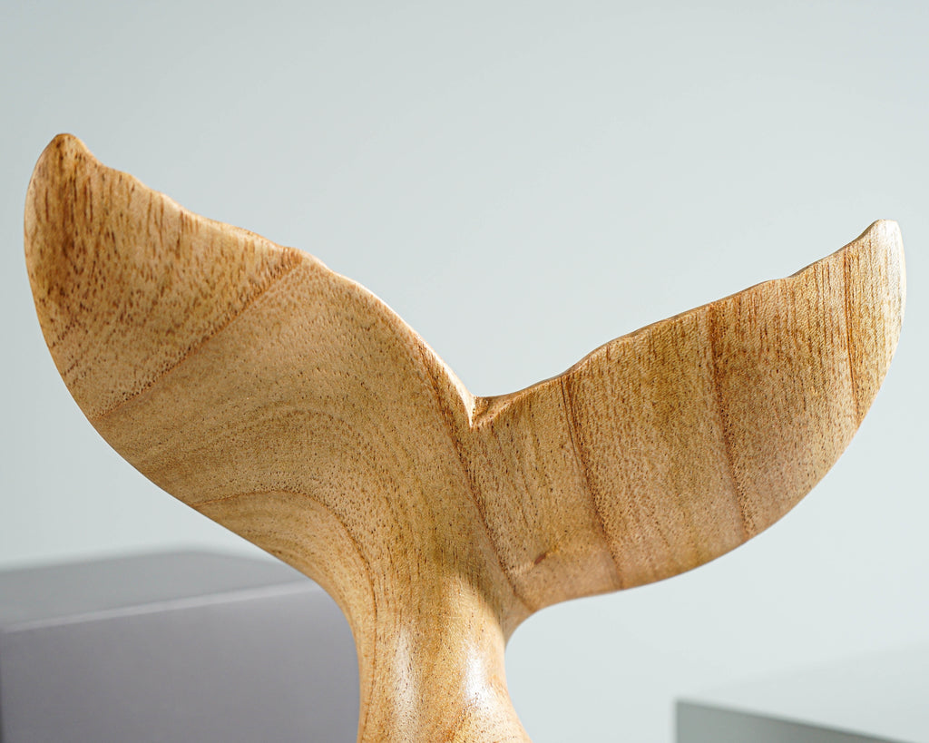 Wooden Whale Tail Sculpture, Family, Sea Life, Exotic Statue, Unique, Wooden Figurine, Mammal Wood Carving, Handmade Decor, Gift for Mother