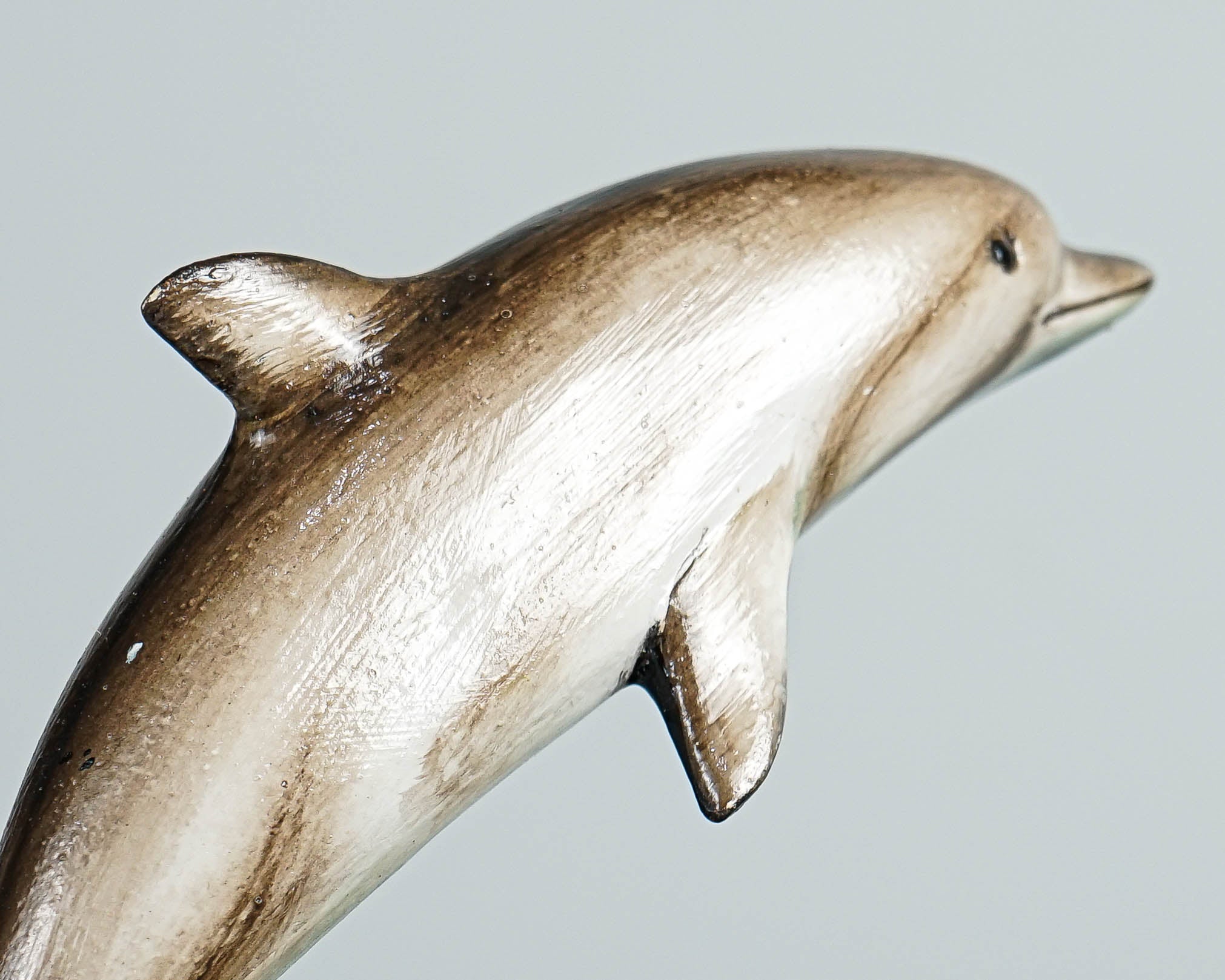 Jumping Dolphins Family, Swimming Dolphin, Antique, Wood Caving, Ocean, Handcrafted Decor, Painted Dolphin, Bookshelf Decor, Family Gift