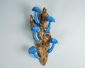 Blue Mushroom Wall Art, Hanging Statue, Colorful Mushroom, Handicraft, Housewarming, Burl Wood, Pop Up Decor, Library, Art, Special Gift