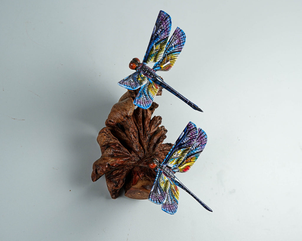Hanging Blue Dragonfly Sculpture, Wall Art, Wood Carving, Decorative, Unique Figurine, Artwork, Forest Decor, Wedding Gifts, Gift for Sister