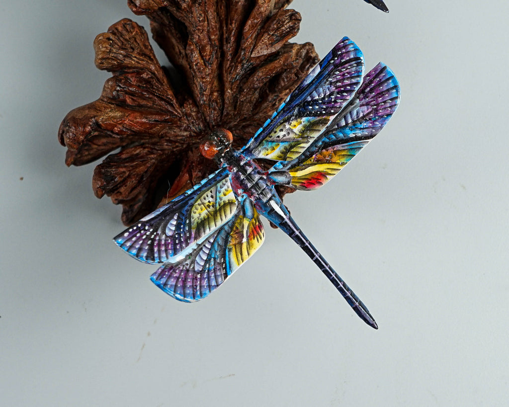 Hanging Blue Dragonfly Sculpture, Wall Art, Wood Carving, Decorative, Unique Figurine, Artwork, Forest Decor, Wedding Gifts, Gift for Sister
