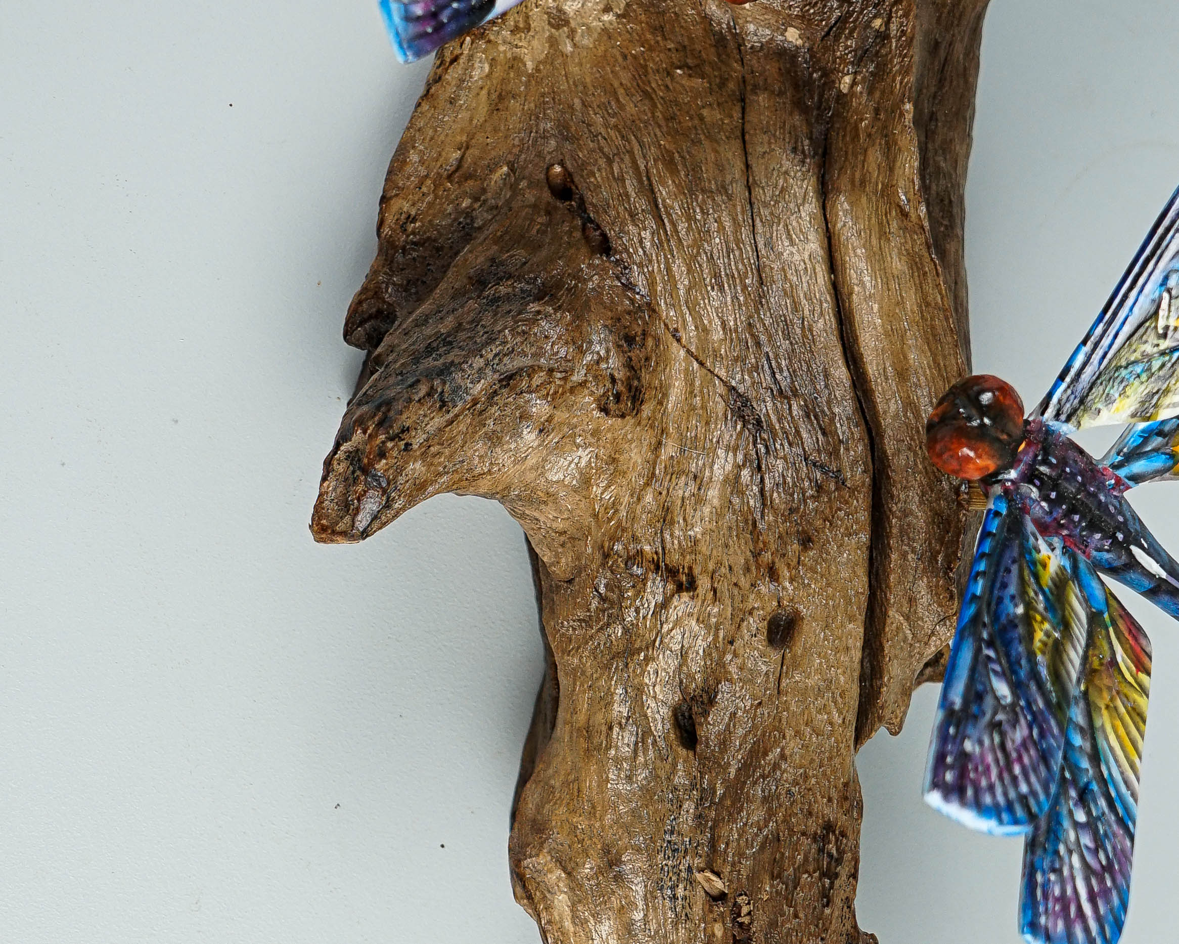 Hanging Blue Dragonflies Sculpture, Wall Decor, Wood Carving, Beautiful Figurine, Art, Unique, Handmade, Gift for Mother, Birthday Gift