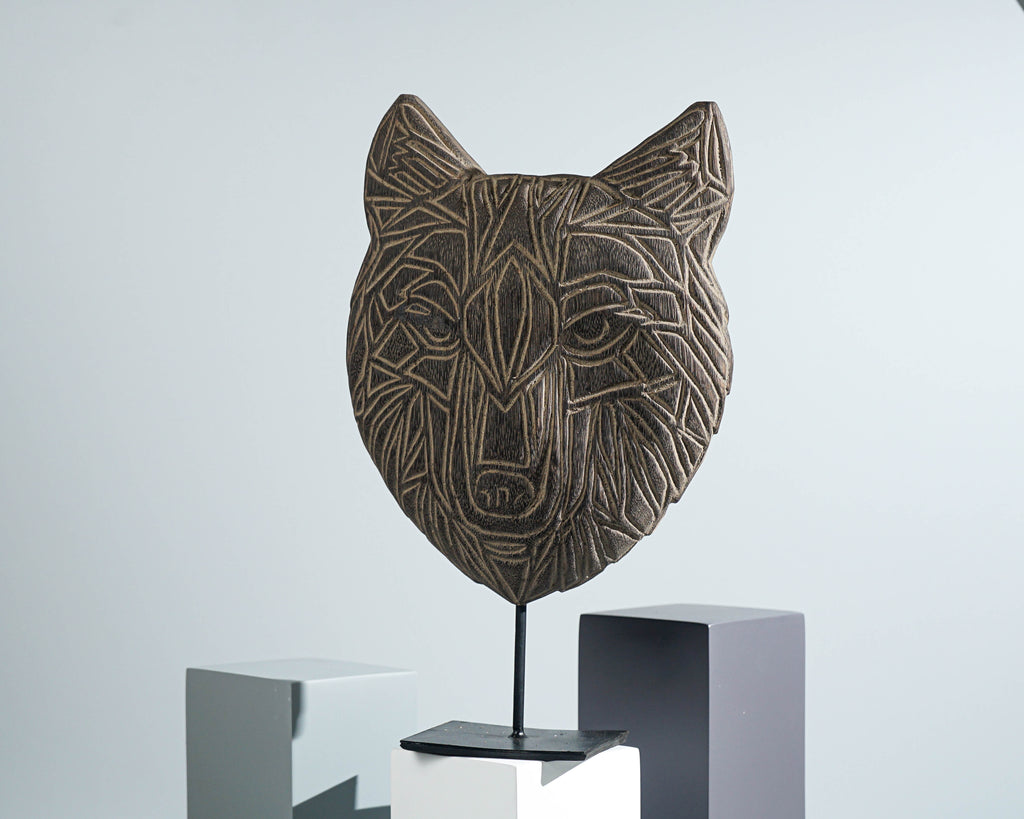 Wooden wolf Traditional Mask, Wall Art, Hanging figurine, Animal Statue, Hand Carved, Wood Carving, LivingRoom Decoration, Grandfather Gift