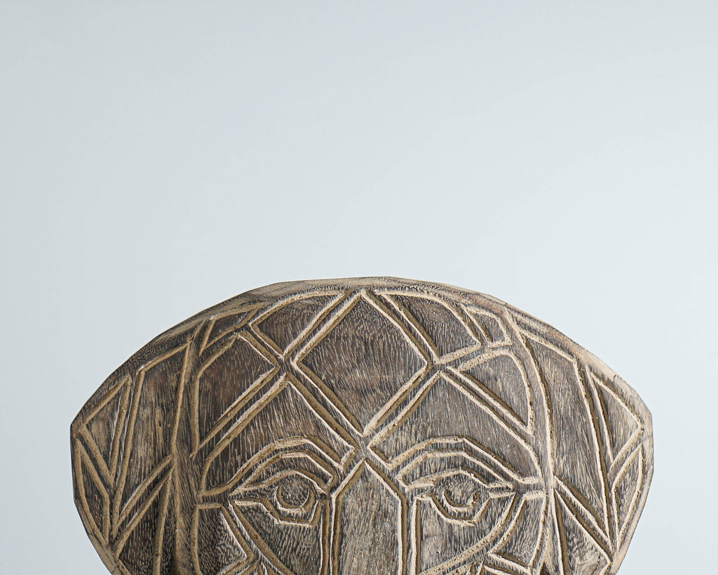Dog Face of Timor Wall Art, Dog on Stand, Wood Carving, Animal Statue, Traditional Art, Handmade Statue, Halloween Decor, Grandfather Gift
