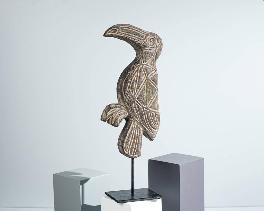 Parrot animal of Timor, Wall Decoration, Animal on Stand, Bird Sculpture, Handicraft, Bird Figurine, Home Table Decor, Gift for Mother