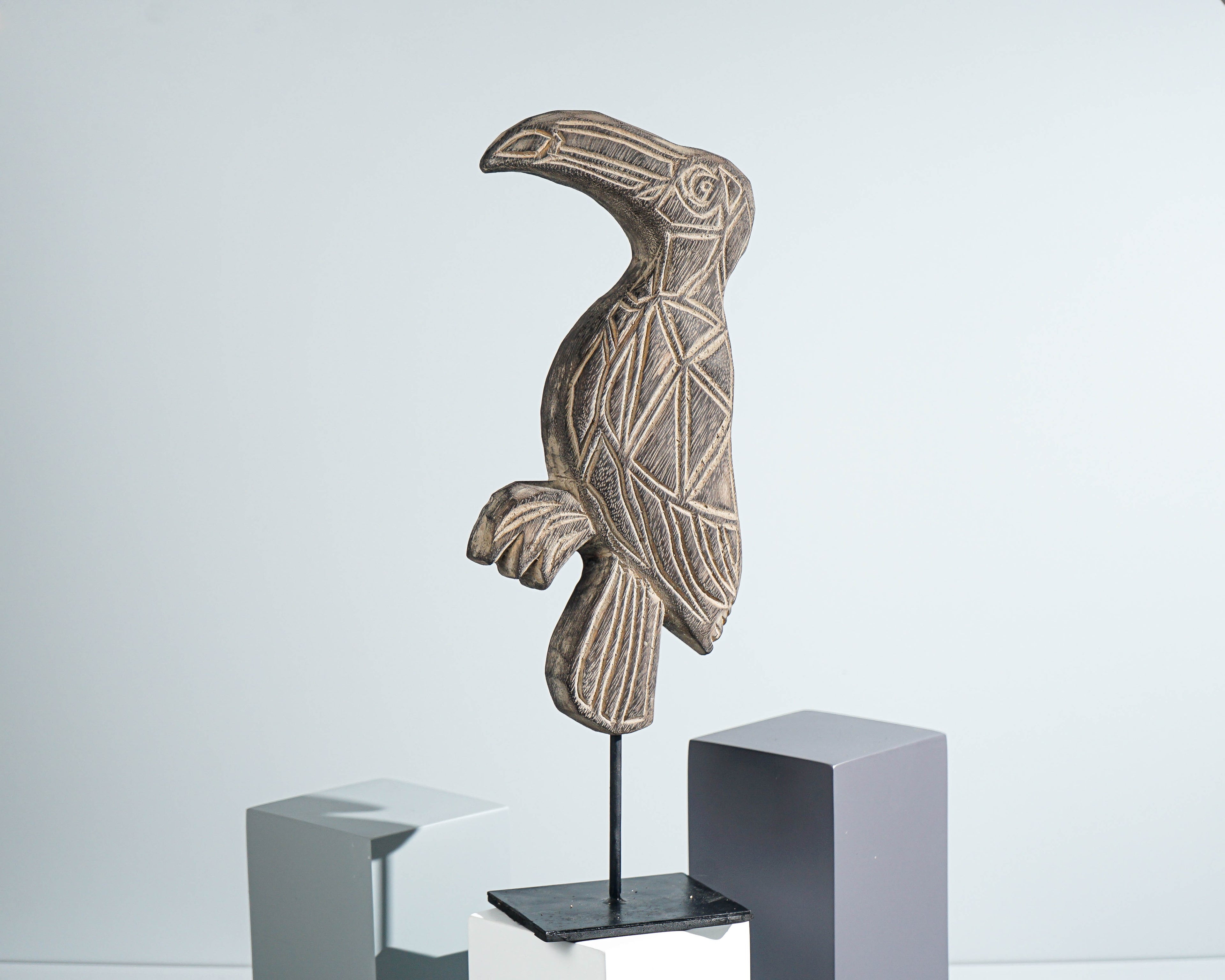Parrot animal of Timor, Wall Decoration, Animal on Stand, Bird Sculpture, Handicraft, Bird Figurine, Home Table Decor, Gift for Mother