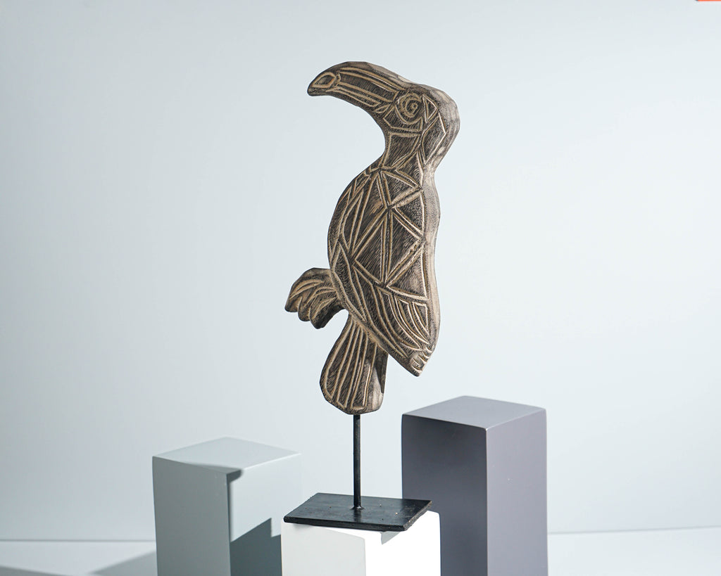 Parrot animal of Timor, Wall Decoration, Animal on Stand, Bird Sculpture, Handicraft, Bird Figurine, Home Table Decor, Gift for Mother