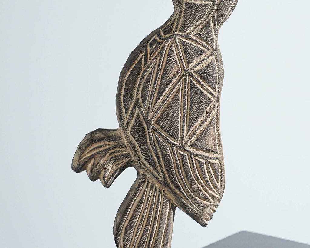 Parrot animal of Timor, Wall Decoration, Animal on Stand, Bird Sculpture, Handicraft, Bird Figurine, Home Table Decor, Gift for Mother