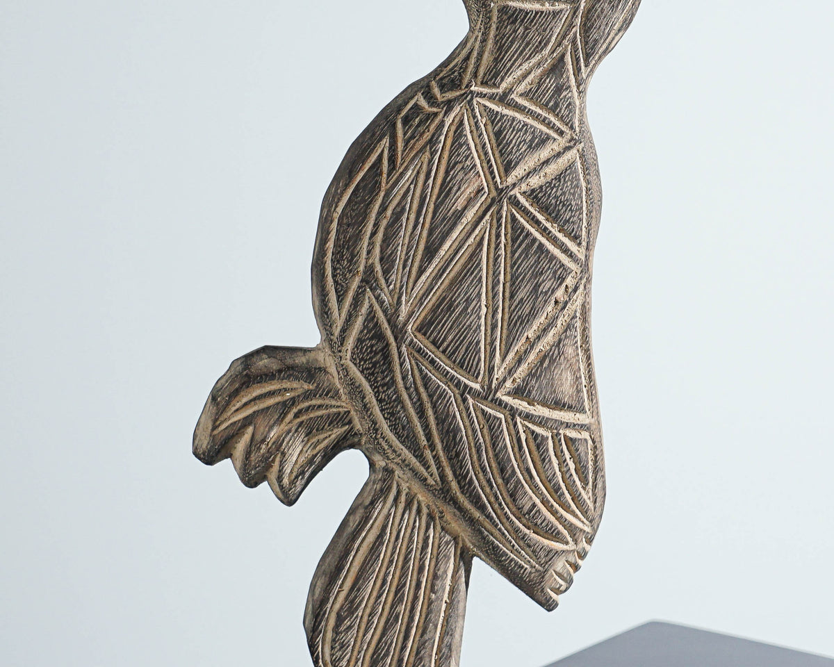 Parrot animal of Timor, Wall Decoration, Animal on Stand, Bird Sculpture, Handicraft, Bird Figurine, Home Table Decor, Gift for Mother