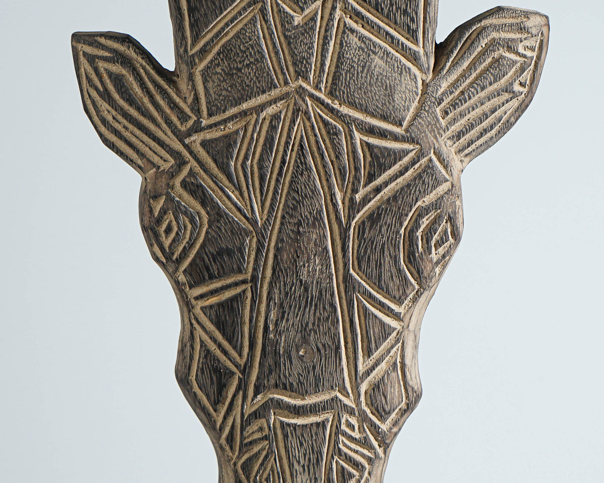 Timor Giraffe tribal Mask, Hanging Mask, Primitive, Wood Carving, Handmade, Unique Statue, Giraffe Wall Art, Room Decor, Special Gift