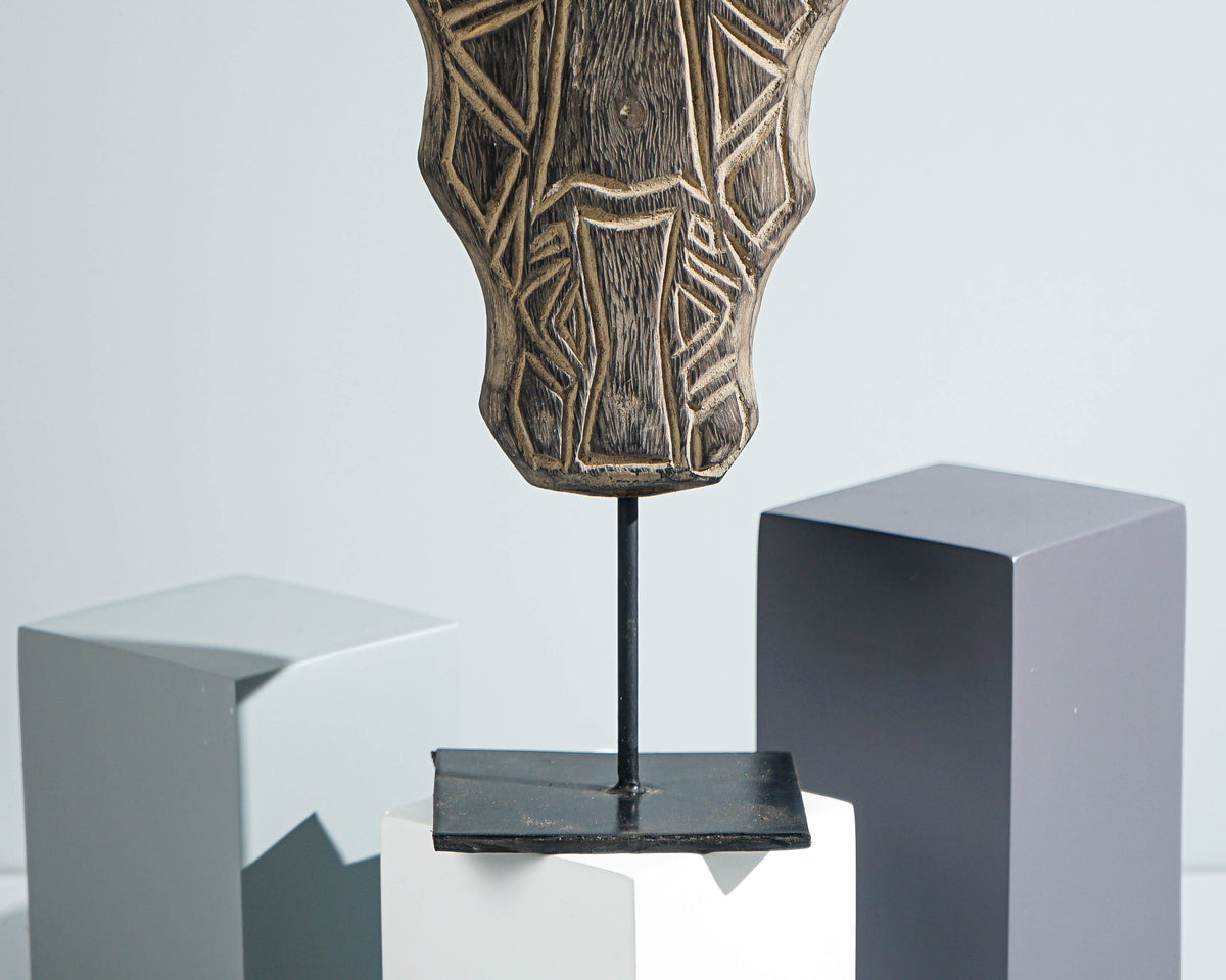 Timor Giraffe tribal Mask, Hanging Mask, Primitive, Wood Carving, Handmade, Unique Statue, Giraffe Wall Art, Room Decor, Special Gift
