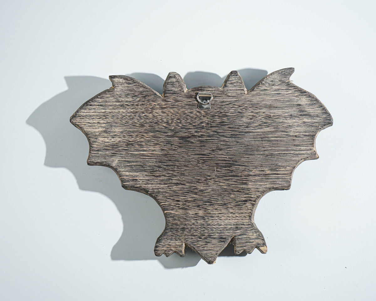 Timor Bat Wall Decor, Animal on Stand, Sculpture, Wood Carving, Bat Statue, Traditional Art, Bat Figurine, Gift for Dad, Memorial Gift