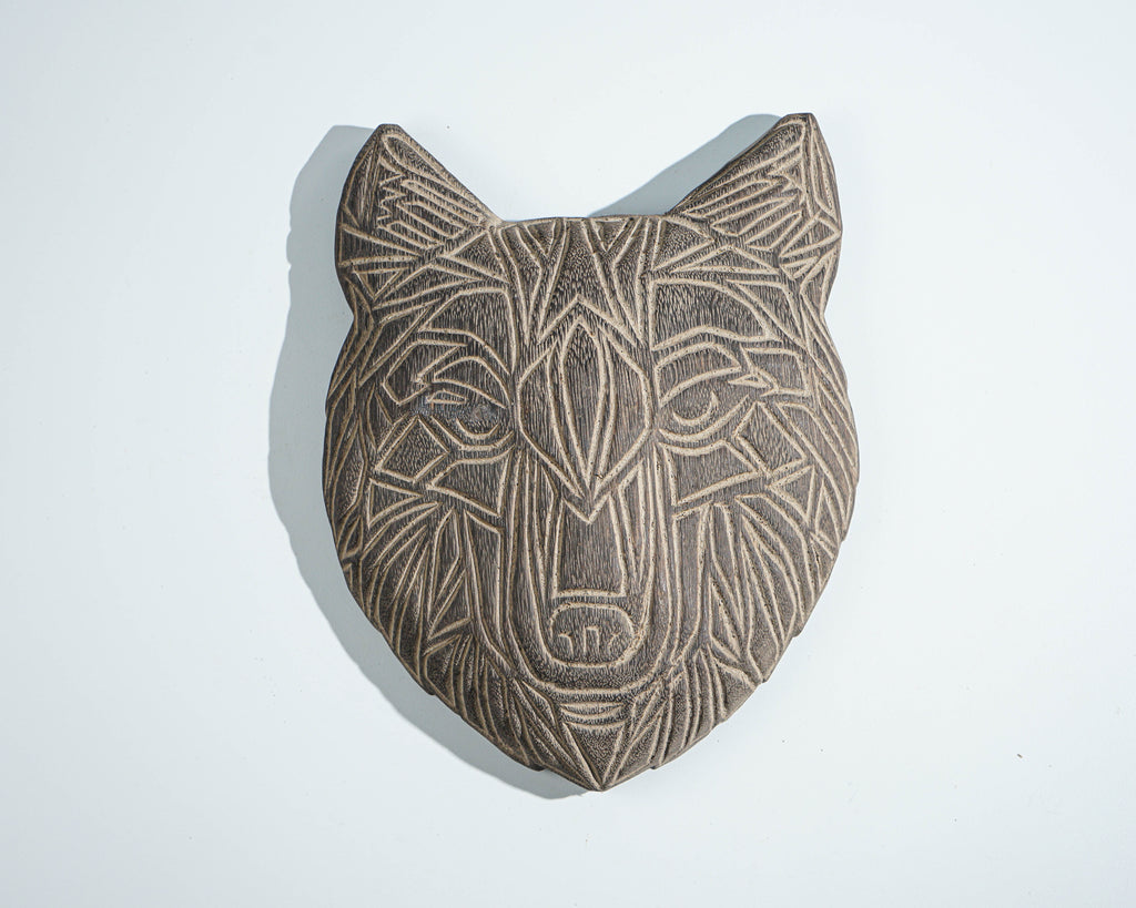 Wooden wolf Traditional Mask, Wall Art, Hanging figurine, Animal Statue, Hand Carved, Wood Carving, LivingRoom Decoration, Grandfather Gift