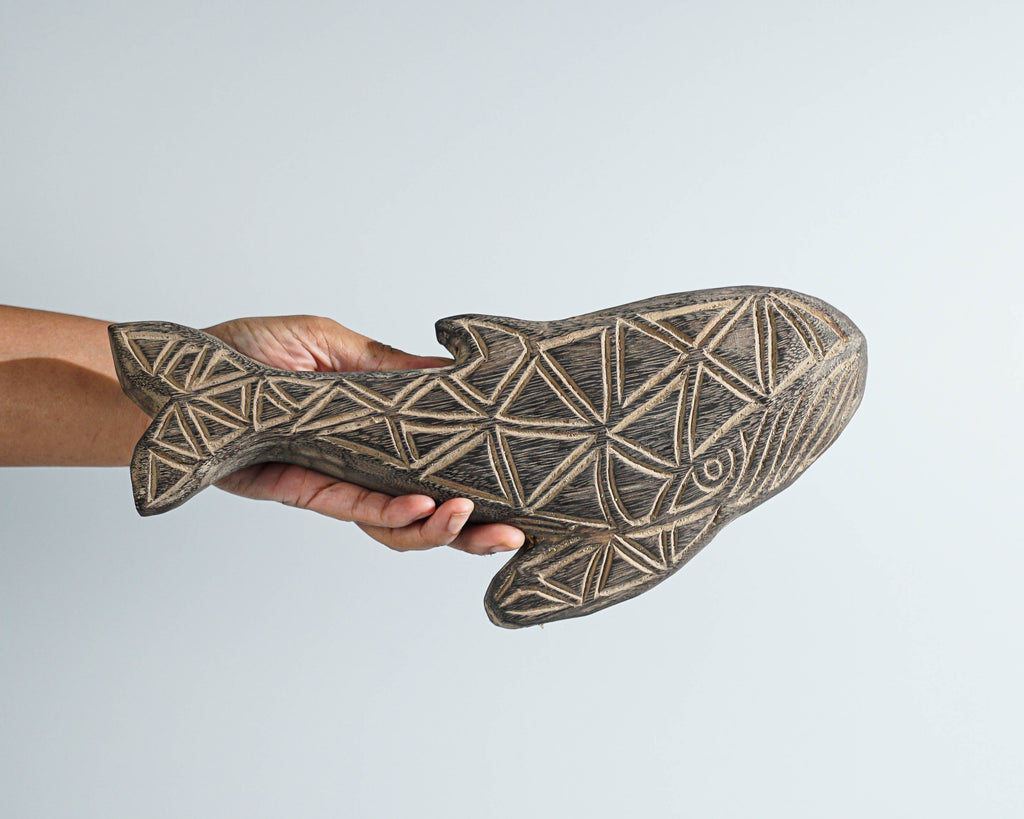 Timor Fish Mask, Wall Art, Antique animal statue, Primitive, Hanging Statue, Sculpture, Wood Carving, Animal, Home Decor, Birthday Gift