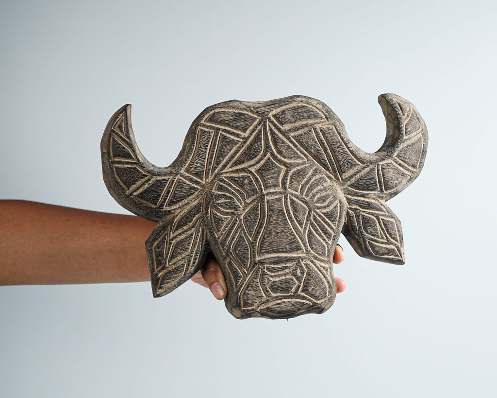 Timor Buffalo Tribal Mask, Wall Decor, Antique, Primitive, Animal Statue, Sculpture, Wood Carving, Tropical Decor, Best Gifts for Her