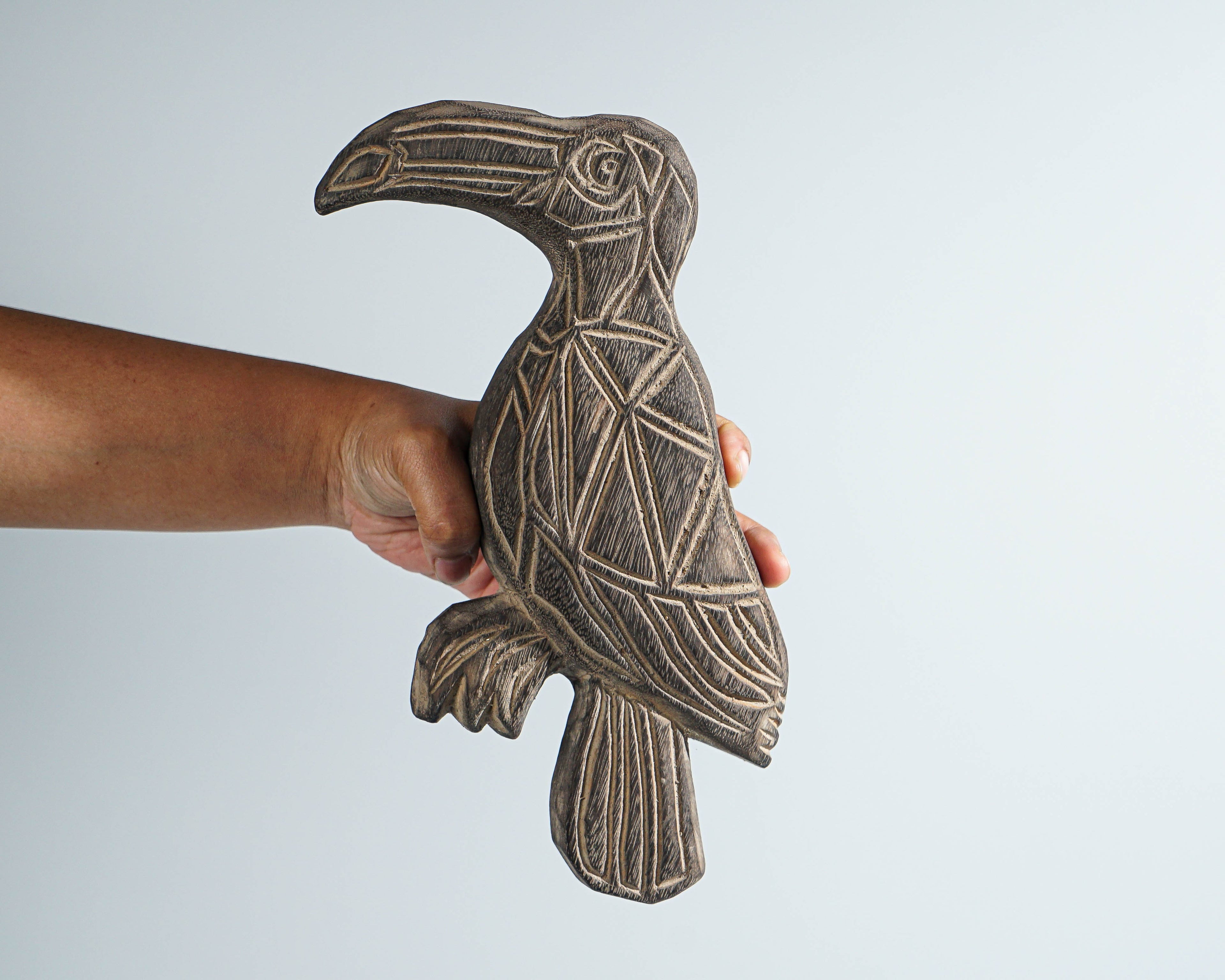 Parrot animal of Timor, Wall Decoration, Animal on Stand, Bird Sculpture, Handicraft, Bird Figurine, Home Table Decor, Gift for Mother