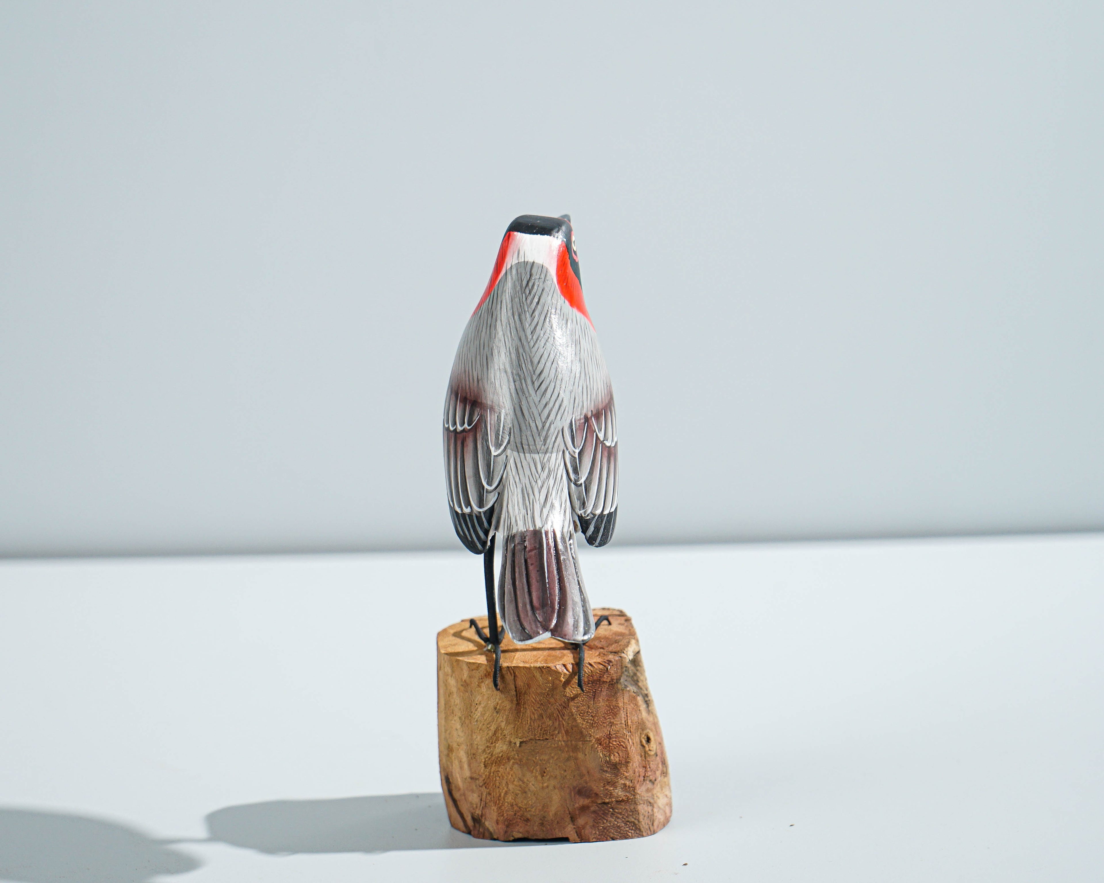 Bird Statue, Painted Wood Carving, Wooden Bird Art, Handcrafted, Real Color Figurine, Animal Ornament, Apartment Decor, Gift for Mother