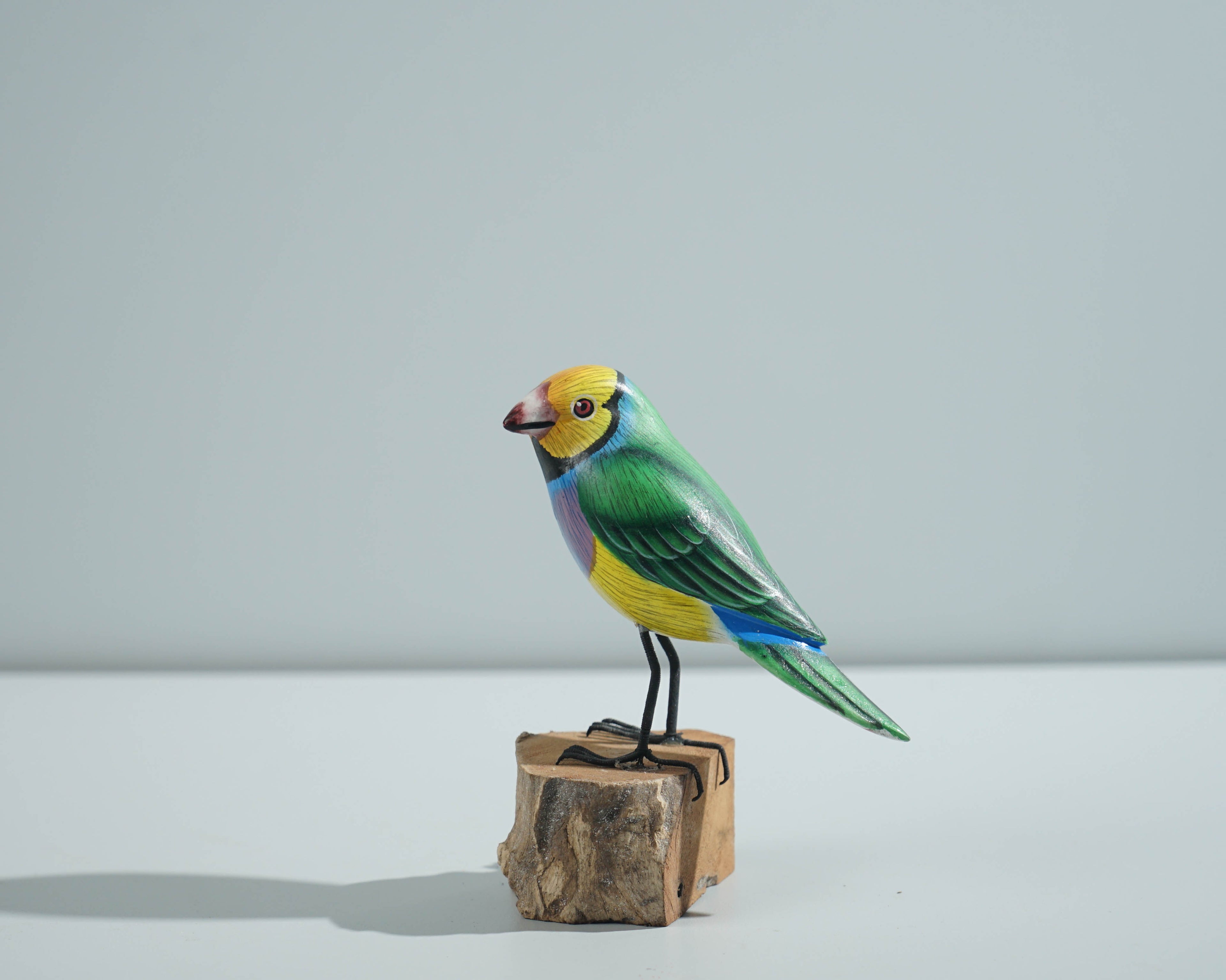 Bird Ornament, Painted Wood Carving, Wooden Bird, Handcrafted, Unique, Animal Statue, Housewarming, Desk Decor, Gift for Mom, Gift for Him