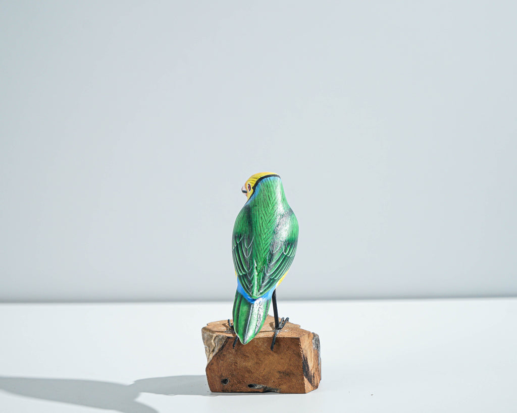 Bird Ornament, Painted Wood Carving, Wooden Bird, Handcrafted, Unique, Animal Statue, Housewarming, Desk Decor, Gift for Mom, Gift for Him
