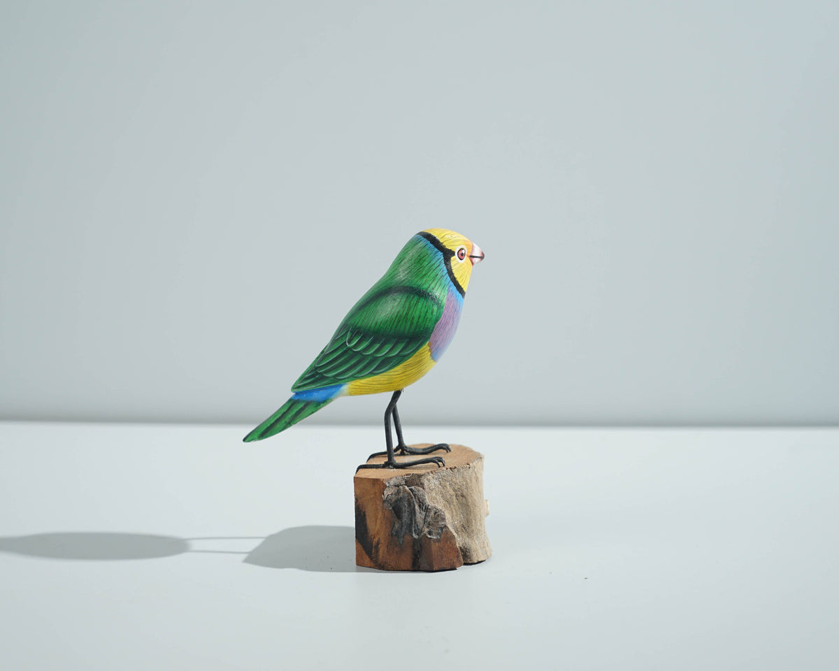 Bird Ornament, Painted Wood Carving, Wooden Bird, Handcrafted, Unique, Animal Statue, Housewarming, Desk Decor, Gift for Mom, Gift for Him