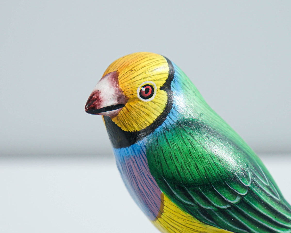 Bird Ornament, Painted Wood Carving, Wooden Bird, Handcrafted, Unique, Animal Statue, Housewarming, Desk Decor, Gift for Mom, Gift for Him
