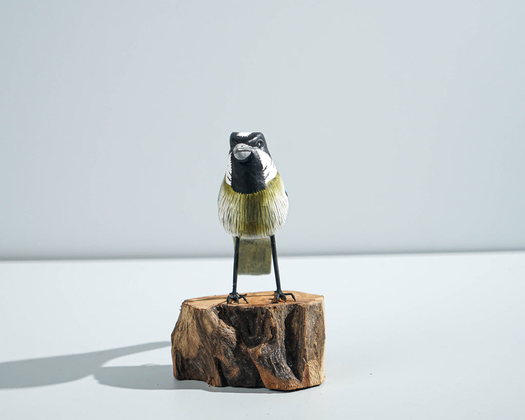Bird Sculpture, Painted Wood Carving, Wooden Bird Art, Handcrafted, Animal Statue, Personalized, Natural, Interior Decor, Special Gift