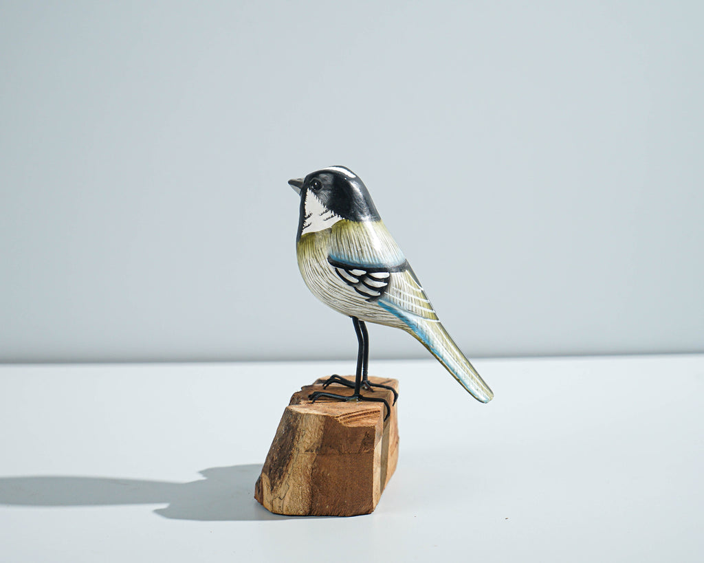 Bird Sculpture, Painted Wood Carving, Wooden Bird Art, Handcrafted, Animal Statue, Personalized, Natural, Interior Decor, Special Gift