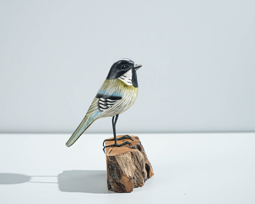 Bird Sculpture, Painted Wood Carving, Wooden Bird Art, Handcrafted, Animal Statue, Personalized, Natural, Interior Decor, Special Gift