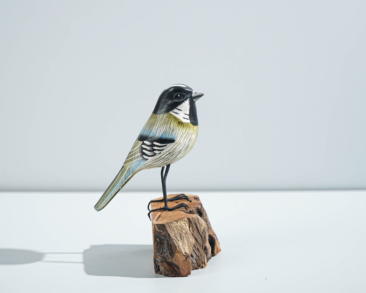 Bird Sculpture, Painted Wood Carving, Wooden Bird Art, Handcrafted, Animal Statue, Personalized, Natural, Interior Decor, Special Gift