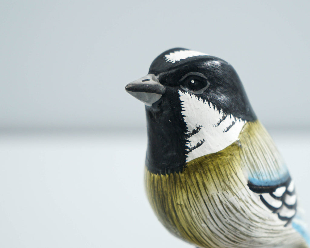 Bird Sculpture, Painted Wood Carving, Wooden Bird Art, Handcrafted, Animal Statue, Personalized, Natural, Interior Decor, Special Gift