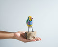 Bird Ornament, Painted Wood Carving, Wooden Bird, Handcrafted, Unique, Animal Statue, Housewarming, Desk Decor, Gift for Mom, Gift for Him