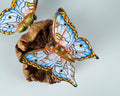 Couple Blue Butterfly Sculpture, Duo figurine, Hanging Art, Wall Decor, Painted Statue, Butterfly Ornaments, Valentines Gift, Wife Gift