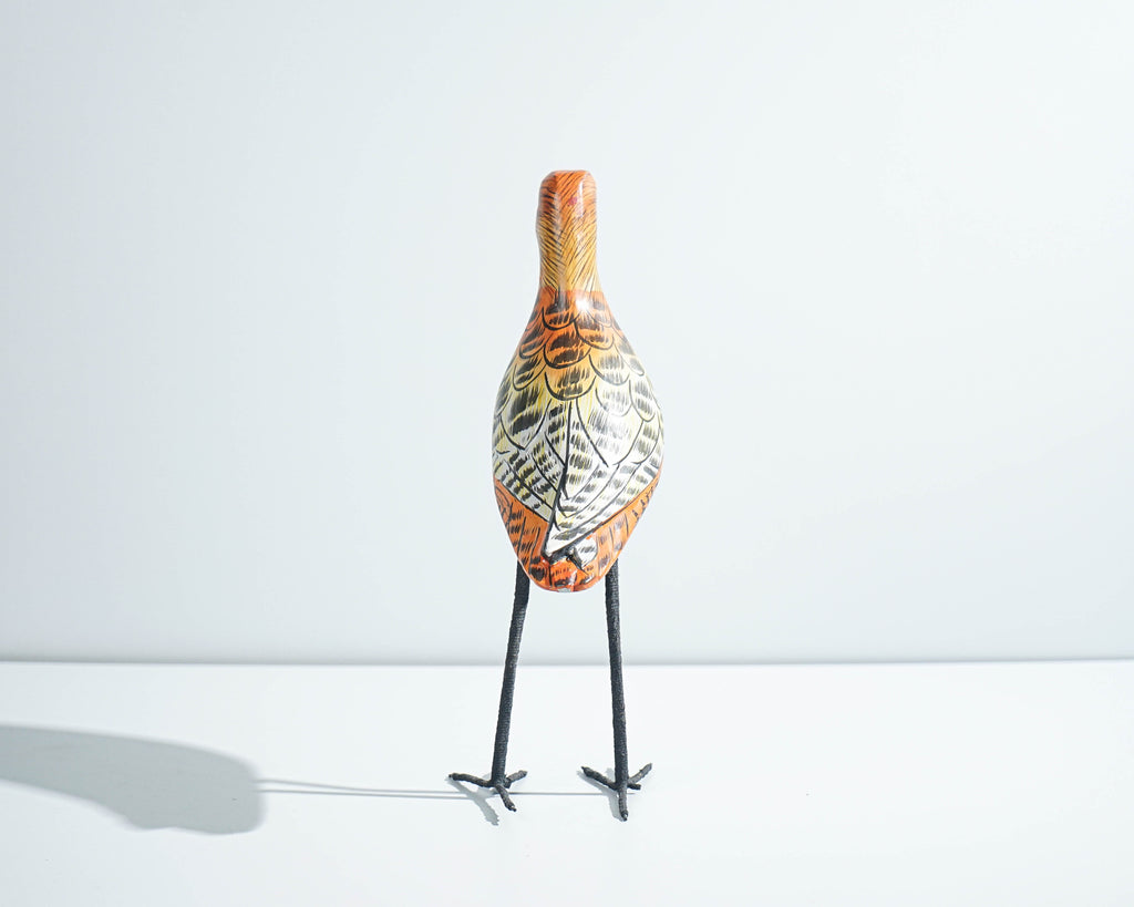 Snipe Bird Statue, Painted Wood Carving, Wooden Bird Art, Decorative, Handcrafted, Animal Statue, Aesthetic Room Decor, Teacher Gift