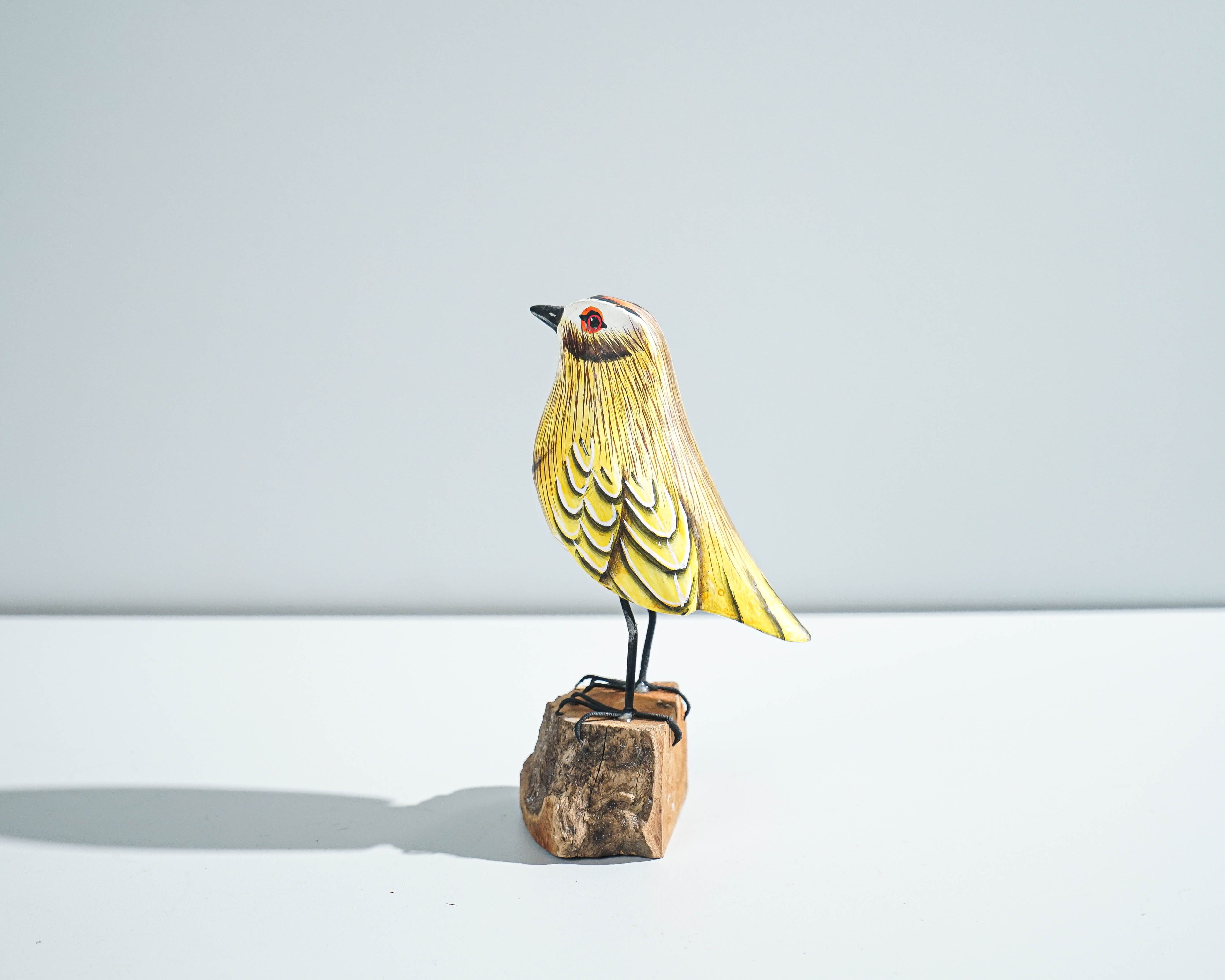 Meadowlark Bird Sculpture, Painted Wood Carving, Wooden Bird Art, Nature, Animal Statue, Housewarming Decor, Best Friend Gift, Gift for Her